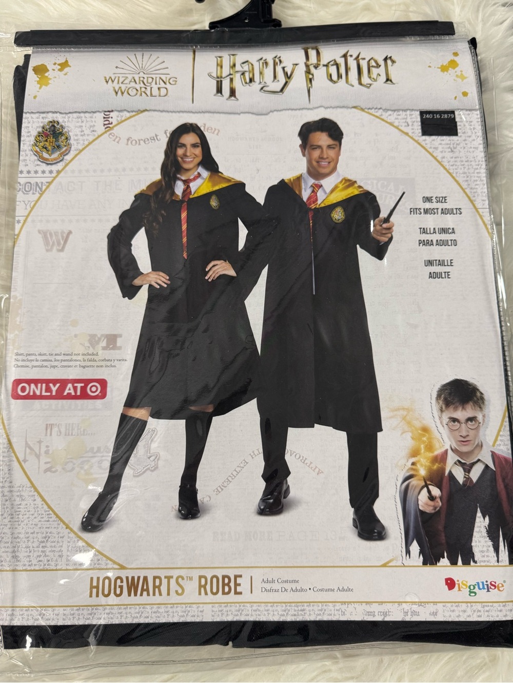 Harry Potter Hogwarts Robe Costume plus Hermione light up wand NEW Halloween